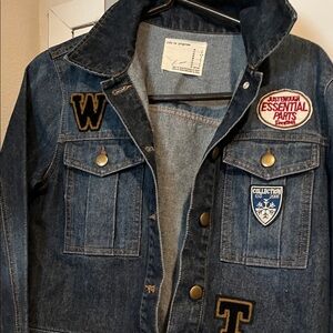 Life in Progress Blue Jean Jacket with Patches